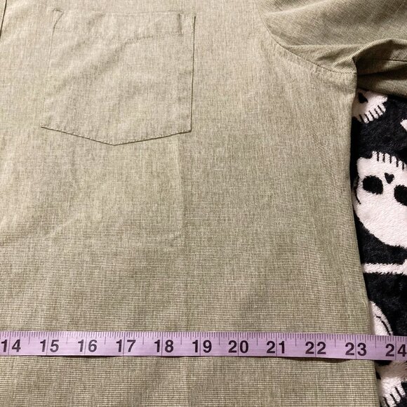 FARWEST Dusty sage green short-sleeve button-down men's shirt ~ XL 1X summer top - Picture 7 of 12